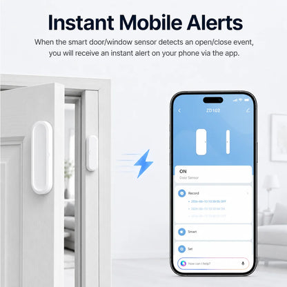 IP65 Tuya WiFi Door Window Magnetic Sensor Wireless Connection Smart Home Protection Waterproof Door Detectors Automation