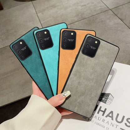 Luxury Bussiness Matte Leather TPU Phone Case For Samsung Galaxy S10 Lite Fashion Protection Shell
