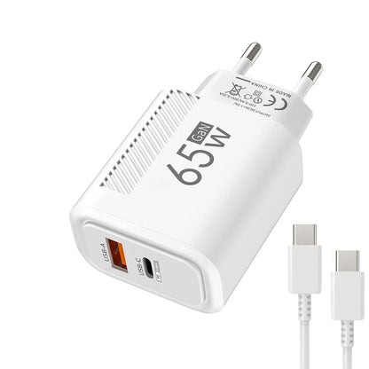 65W USB-C Charger GaN Fast Charging PD Type C Cable Mobile Phone Adapter For iPhone 16 Xiaomi Samsung Xiaomi QC 3.0 Wall Charger