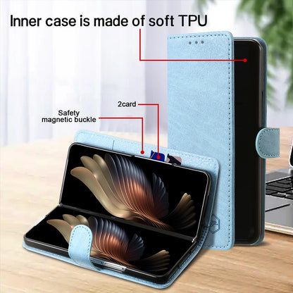 Wallet Phone Case For Samsung Galaxy Z Fold7 Card Holder Stand Shockproof Cloudy  PU Leather Cover For Z Fold 6 5 3 4 Funda