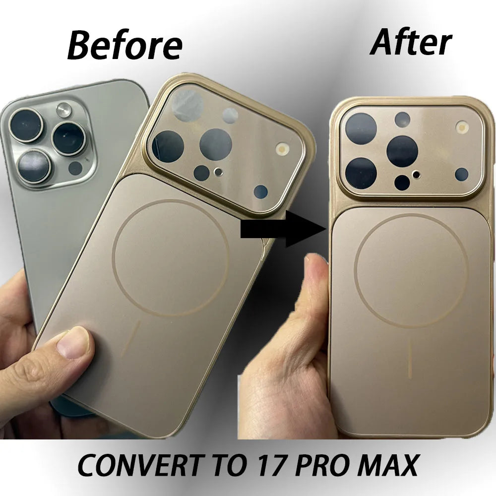 New Magnetic Shockproof Anti-fall Case For IPhone 13 14 15Pro 16 Pro Max Convert to 17 Pro Max Support MagSafe Wireless Charging