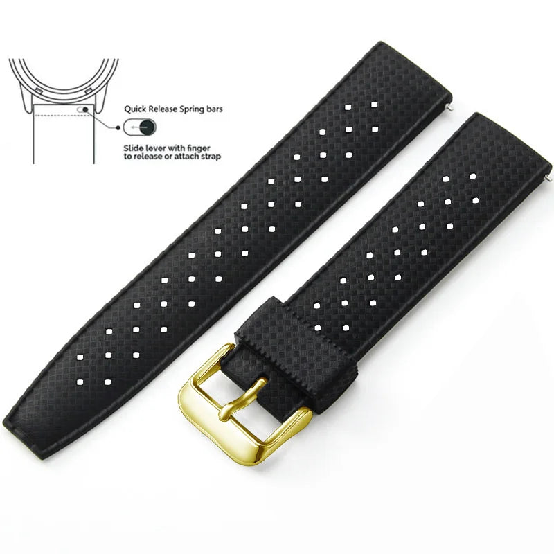 Tropical Silicone Watch Band Quick Release Watch Band 18mm 20mm 22mm Rubber Tropic Smart Watch Strap Waterpfroof Muti-Color