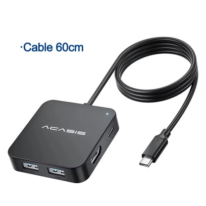 ACASIS USB C Hub 6 in 1 10Gbps Multiport Adapter with 4K 60Hz HDMI PD 100W Power Delivery USB C to HDMI Adapter for MacBook Dell