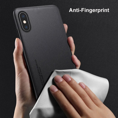 Luxury PU Leather Case For iPhone X XS Back Cover Silicone Shockproof Full Protection Phone Case For iPhone X S iPhone X iPhone