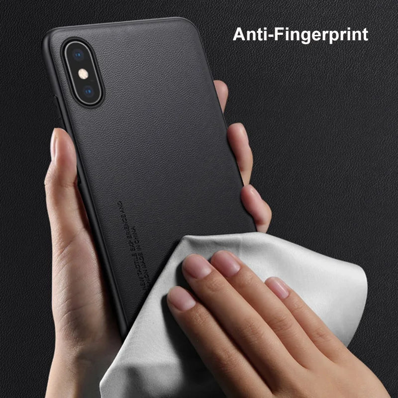 Luxury PU Leather Case For iPhone X XS Back Cover Silicone Shockproof Full Protection Phone Case For iPhone X S iPhone X iPhone