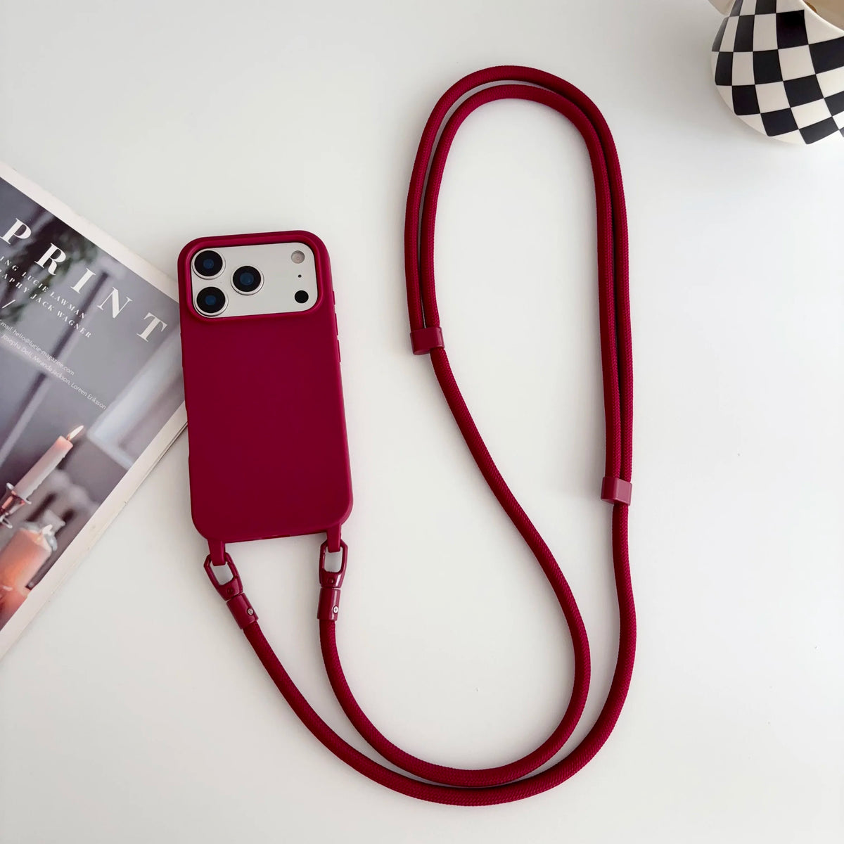 Candy Crossbody Necklace Strap Phone Case For iPhone 17 Pro Max Air 16 15 14 Plus 13 Pro Max 16e 17e Simple Lanyard Soft Cover