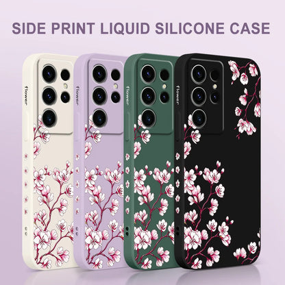 Sakura Bloom Phone Case For Samsung Galaxy S26 S25 Edge S24 S23 S22 S21 S20 S10 FE Plus Ultra Silicone Soft Cover