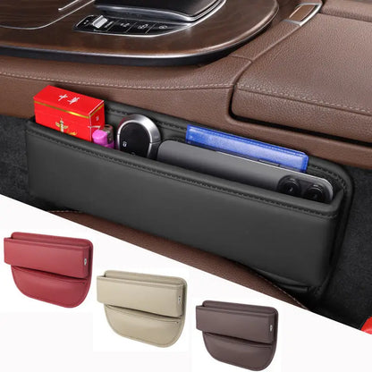 1pcs Universal Leather Car Seat Gap Organizer Multifunction Console Crevice Filler Side Storage Box Car Interior Storage Pocket