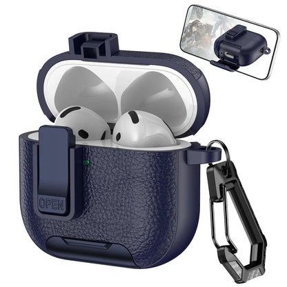 with Carabiner Lock Phone Stand Protective Case for Airpods 4 3 2 1 Pro Cover Cases Shockproof Sleeve for Airpods Pro 1 2 3 4th