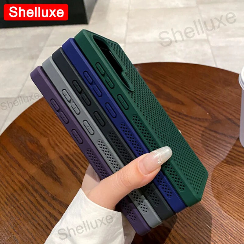 S26 Ultra Cooling Magnetic Case Shelluxe Breathable Mesh PC Hard Cases For Samsung Galaxy S26 S25 S24 S23 S22 Plus Ultra Cover