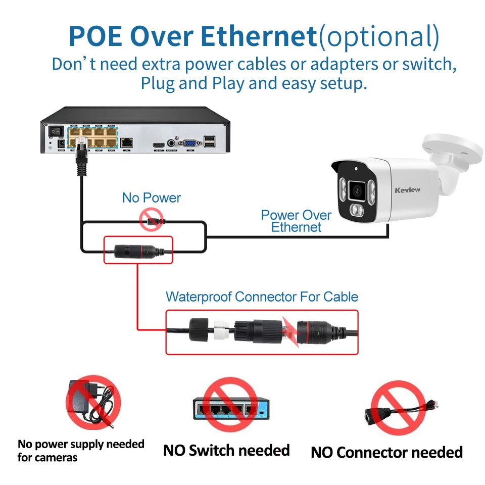 4K Poe Camera Video Surveillance IP Onvif Audio 48V POE 4MP 8MP Night Vision Bullet WaterProof security camera for NVR