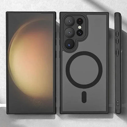 Magnetic Luxury Matte Phone Case For Samsung Galaxy S26 S25 S24 S23 Ultra Plus FE Lens Protect Wireless Charge Shockproof Cover