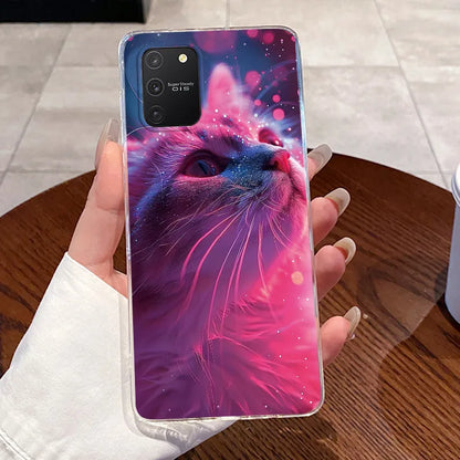 Casing For Samsung S10 Lite Case G770F Aesthetic Cute Cat Fashion Transparent Back Cover For Samsung Galaxy S10 Lite Phone Case