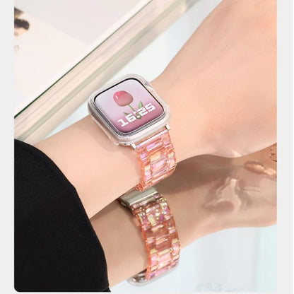New Laser Transparent Strap for Apple Watch Band 44mm 40 41 45 38 49 46 42mm Correa Bracelet iWatch Series 12 11 10 9 8 7 6 5 4