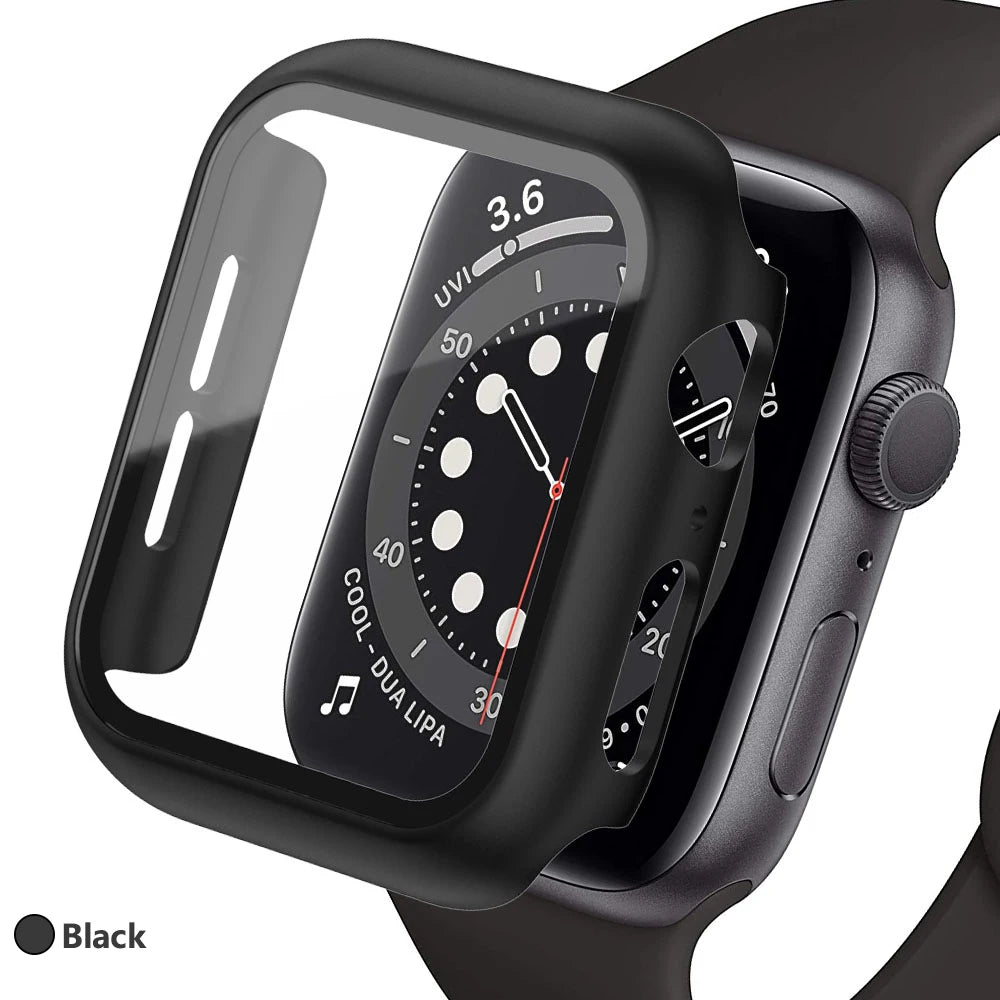 Tempered Glass+Cover for Apple Watch Case Ultra Accessories SE 3 4 5 6 7 8 Iwatch Screen Protector Case 49mm 45mm 41mm 44mm 40mm