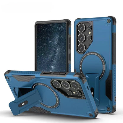 Holder Magnetic Phone Case for Samsung Galaxy S25 FE S26 Ultra S24 Plus A07 A17 A36 A16 A56 Wireless Charging Shockproof Cover