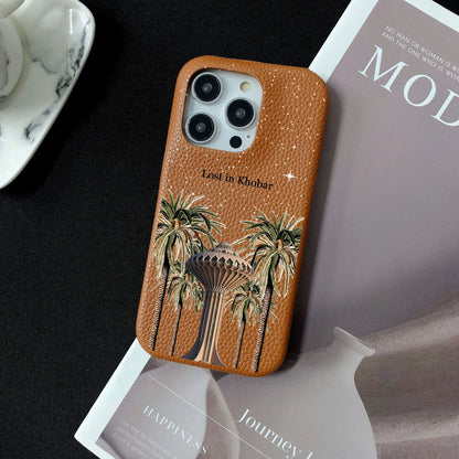 Personalised Inevitable Initial Kafr Letters Name Leather Case for iPhone 11 12 14 13 15 Pro Max Mini 16 Plus Luxury Hard Covers