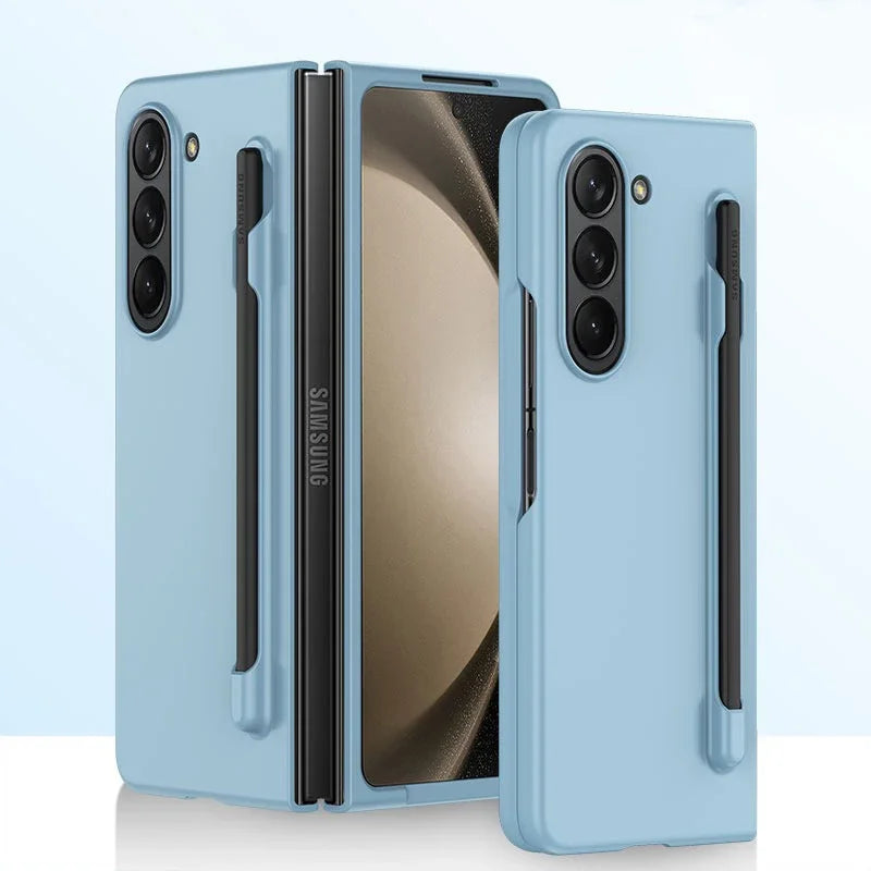 Luxury Skin Feeling PC Hard Case for Samsung Galaxy Z Fold 8 Ultra 7 6 5 4 3 with S Pen Slot and Pen Ultra-thin Shockproof Cover
