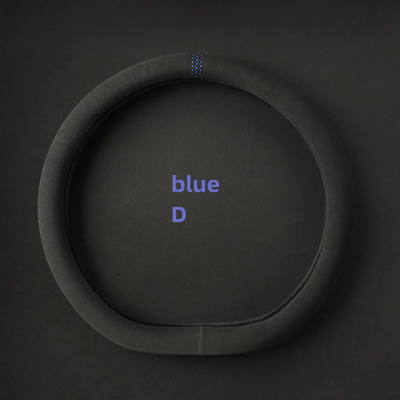 Suede Cover for All Seasons Auto Steering Wheel Cover Ultra-thin Non-slip D-shaped Round Breathable Car Steering Wheel Protector