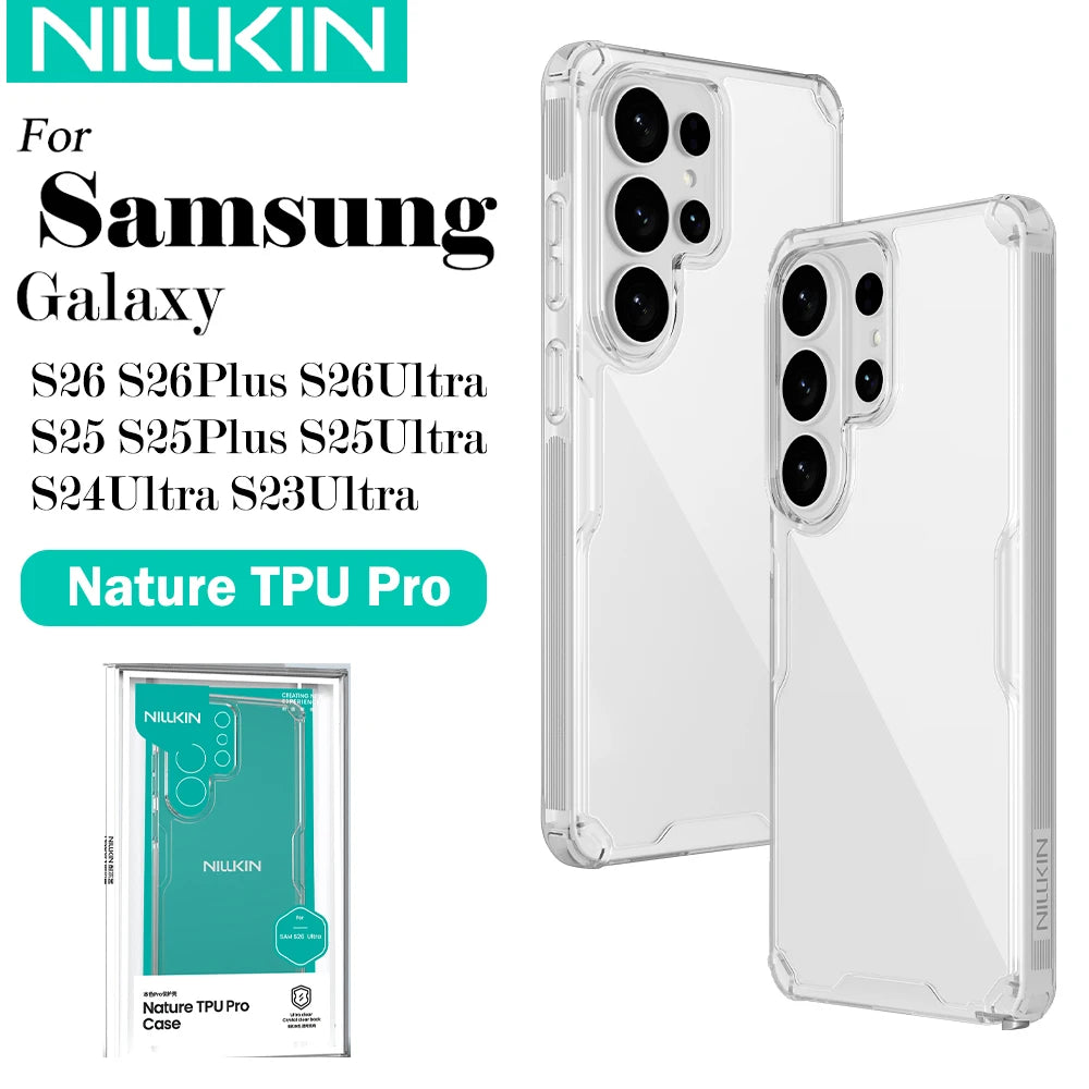 Nillkin for Samsung Galaxy S26 Ultra S26 Plus S25 Ultra S24 Ultra S23 Ultra TPU + PC Silicone Soft Transparent Phone Case