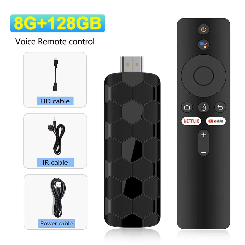 4K 8K UHD R3+ Streaming TV Stick Android 16, 8GB+128GB Storage WiFi6 Bluetooth 5.0 Built-in Google Assistant