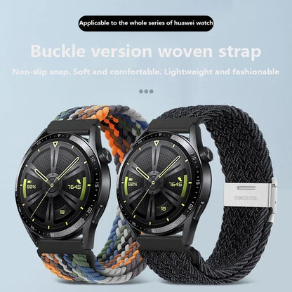 20 22mm Strap for Samsung Galaxy Watch 7 6 5 4 Band 40/44mm 5Pro Active 2 Gear S3 Braided Elastic Bracelet for Huawei GT2/3 4Pro