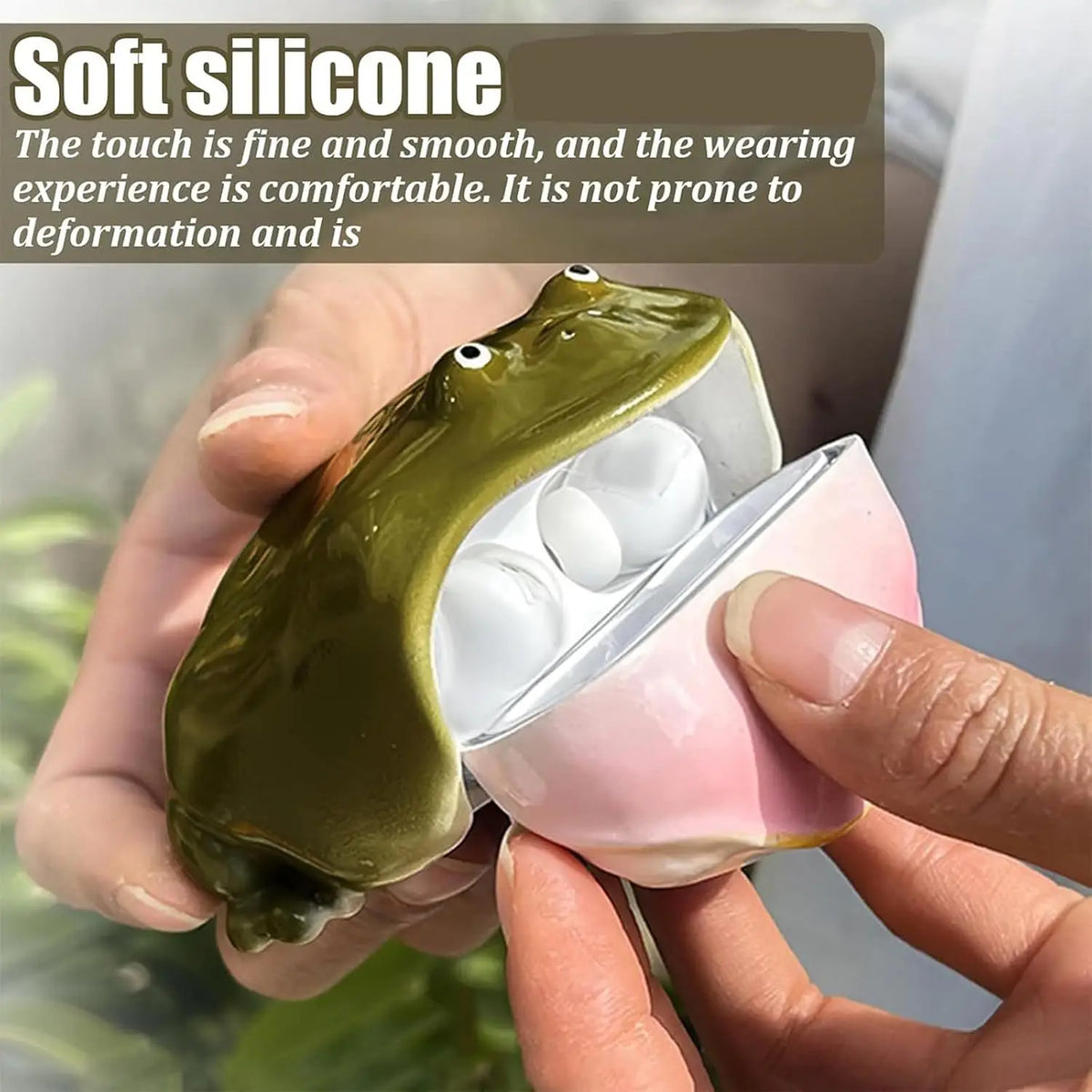 Drop-Proof Shockproof Earbuds Cover, Unique Frog Design Hard Shell Case for 2.3 Wireless Earphones, Full Protection Scratchproof Housing