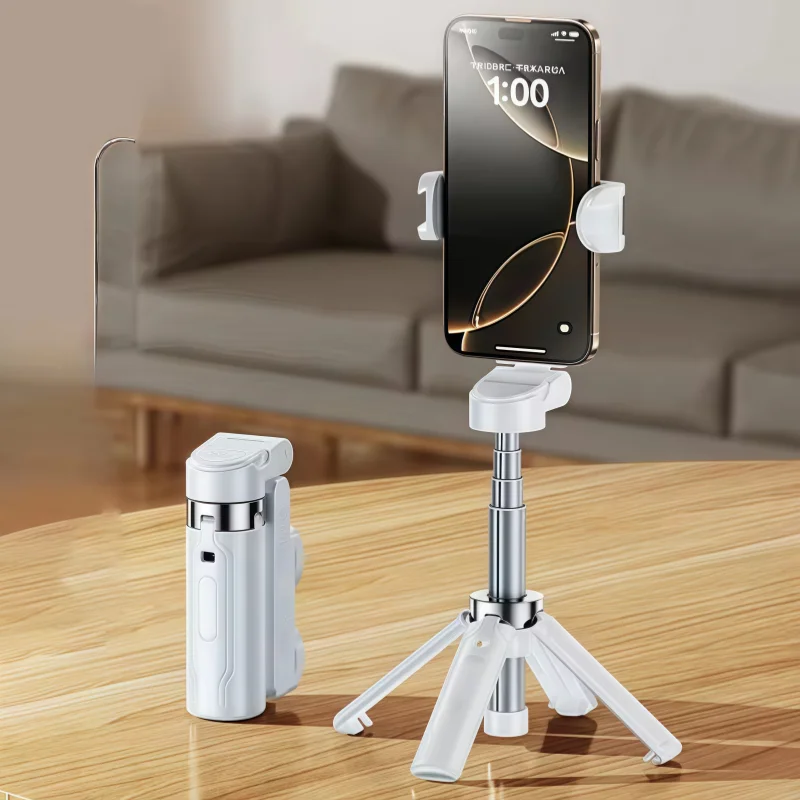 Portable mini Selfie Stick, Mobile Phone Stand, Shooting assistant, Multi-Functional Integrated Design, Bluetooth Remote Control