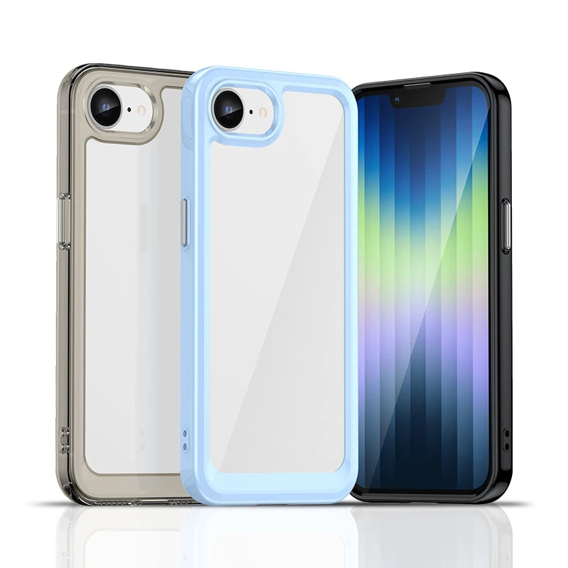 For iphone 17e Case For iphone 17e 16e Cover Coque Funda Hard Translucent Soft Frame Clear Back Phone Case iphone 17e