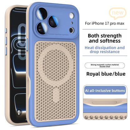 Magnetic Heat Dissipation Anti Drop Case for iPhone 17 Pro Max 16 15 14 13 12 Equipped with Lens Film for Magsafe Slim Fit Cover