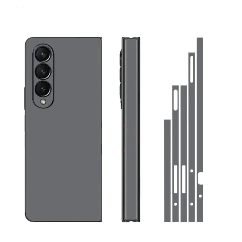 Plain Color Sticker for Samsung Galaxy Z Fold7 6 5 4 3 Back Screen Protector Hing Side Skin 3 in 1 Protective Film Fold4