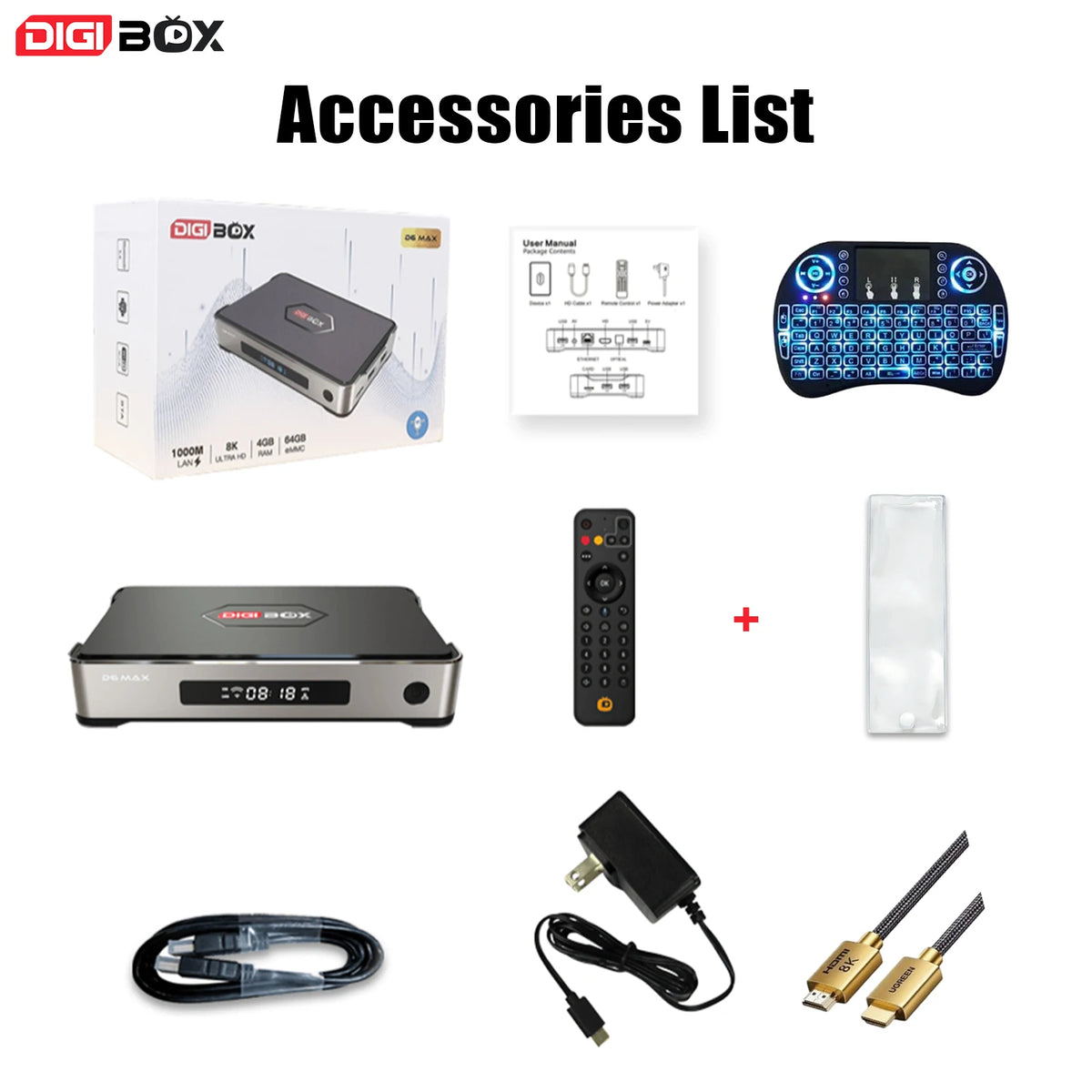 [Genuine] DIGIBOX D6 MAX Android TV Box Hot Sell in Japan,USA, Compatible Upgraded from D3 PLUS, Similar to EVPAD 11P Function