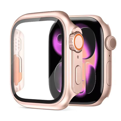 for Apple Watch Case 46mm 45mm 44mm 42mm 46/40/38mm Screen Protector PC Cover+Glass Series 12 11 10 9 8 7 SE Instantly To Ultra