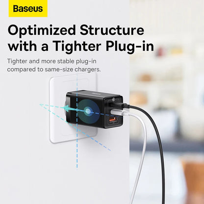 Baseus GaN 65W USB C Charger Quick Charge 4.0 3.0 QC4.0 QC PD3.0 PD USB-C Type C Fast USB Charger For iPhone 16 15 Pro MacBook