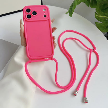 Luxury Phone Case for IPhone 17 Pro Max 16 15 14 Plus 13 12 11 with Crossbody Lanyard Camera Protection Coque Shockproof Cover