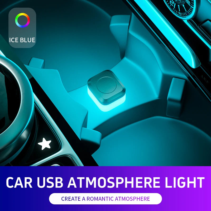 1x Car USB LED Light Mood Lamp Plug Play Universal LED Interior Atmosphere Light Auto Reading Lamp Decorations Decorative Strip