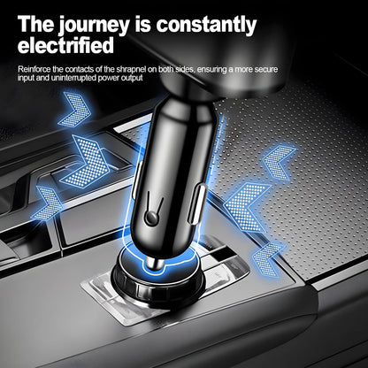 120W Retractable Car Charger with Roof Starlight USB C Cable Fast Charger Cigarette Lighter Adapter For IPhone Huawei Samsung
