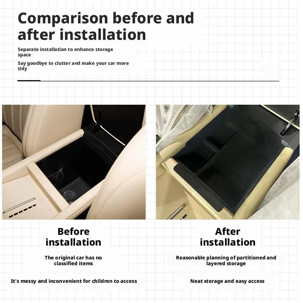 For Geely EX2 2025 2026 Car Interior Storage Box Center Console Lower Storage Tray Partitioned Car Armrest Organizer Box