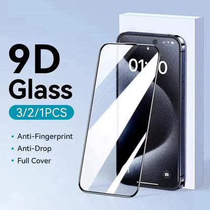 1/2/3Pcs HD Glass Screen Protector for iPhone 16 15 14 13 12 11 Pro Max Full Screen Tempered Glass Protection for iPhone