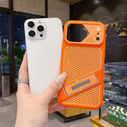 Luxury Heat Dissipation Stand Phone Case For iPhone 17 13 12 11 14 15 16  Pro Max Instantly Transform Into 17Promax Bumper Cover