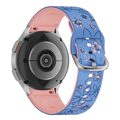 Silicone Band for Samsung Galaxy Watch 7 6 5 4 FE/5Pro 45mm No Gaps Sport Correa Engraved Galaxy Watch6 Classic 43mm 47mm Strap