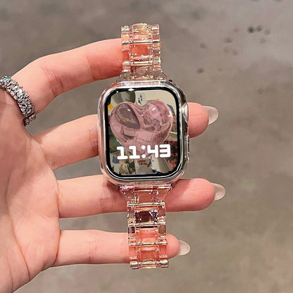 New Laser Transparent Strap for Apple Watch Band 44mm 40 41 45 38 49 46 42mm Correa Bracelet iWatch Series 12 11 10 9 8 7 6 5 4