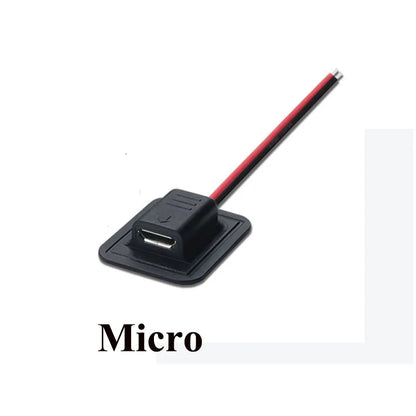 1Pcs DC 5.5*2.1 / Micro USB Type-C Female 2P Wire Type USB C Pigtail Cable Extension Power Cable USB-C Plug to 2 Pin Bare Wire
