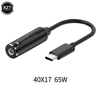 65W DC to USB C PD Power Adapter Converter 5.5X2.5 7.4X5.0 4.5X3.0 Laptop Charger to Type C Connector for Xiaomi Samsung Lenovo