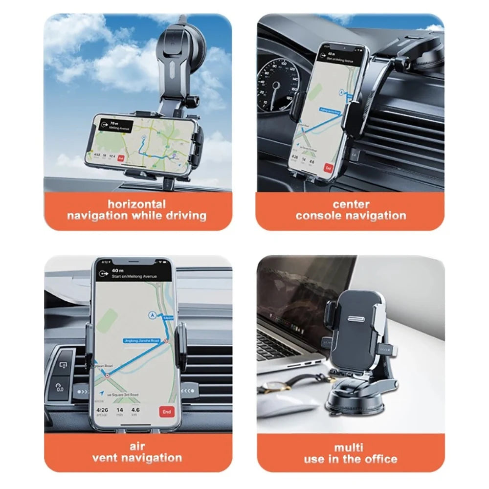Universal Car Phone Holder Dashboard Mount 360° Rotatable Gravity Phone Holder With Extension Rod Bracket GPS Support For Phone