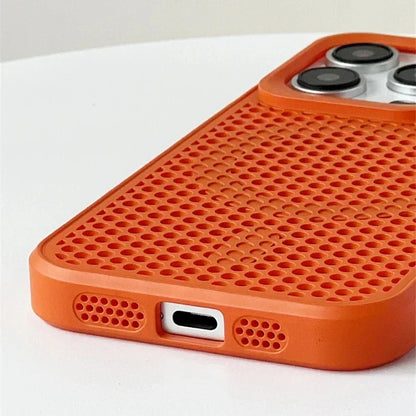 Cooling Heat Dissipation For Magsafe Case For iPhone 18 17 16 14 15 13 12 11 Pro Max Funda Mesh Breathable Grid Matte Hard Cover