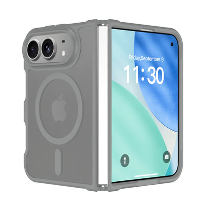 Luxury Matte Magnetic Charge Phone Case For iPhone Duo For Magsafe Skin Feel Translucent Shockproof Fold Cover Funda