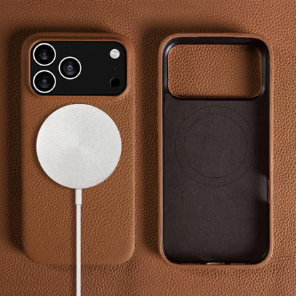 Luxury Magnetic Genuine Leather Case For iphone 17 Pro Max 16 15 14 13 12 11 for Magsafe Full Covered Phone Cases Back Cover
