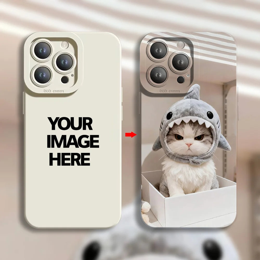 Custom Matte Case for iPhone 17 16 15 14 13 12 11 Pro Max SE XS XR 15 7 Plus 16E DIY Personalized Photo Picture Soft Cover Funda