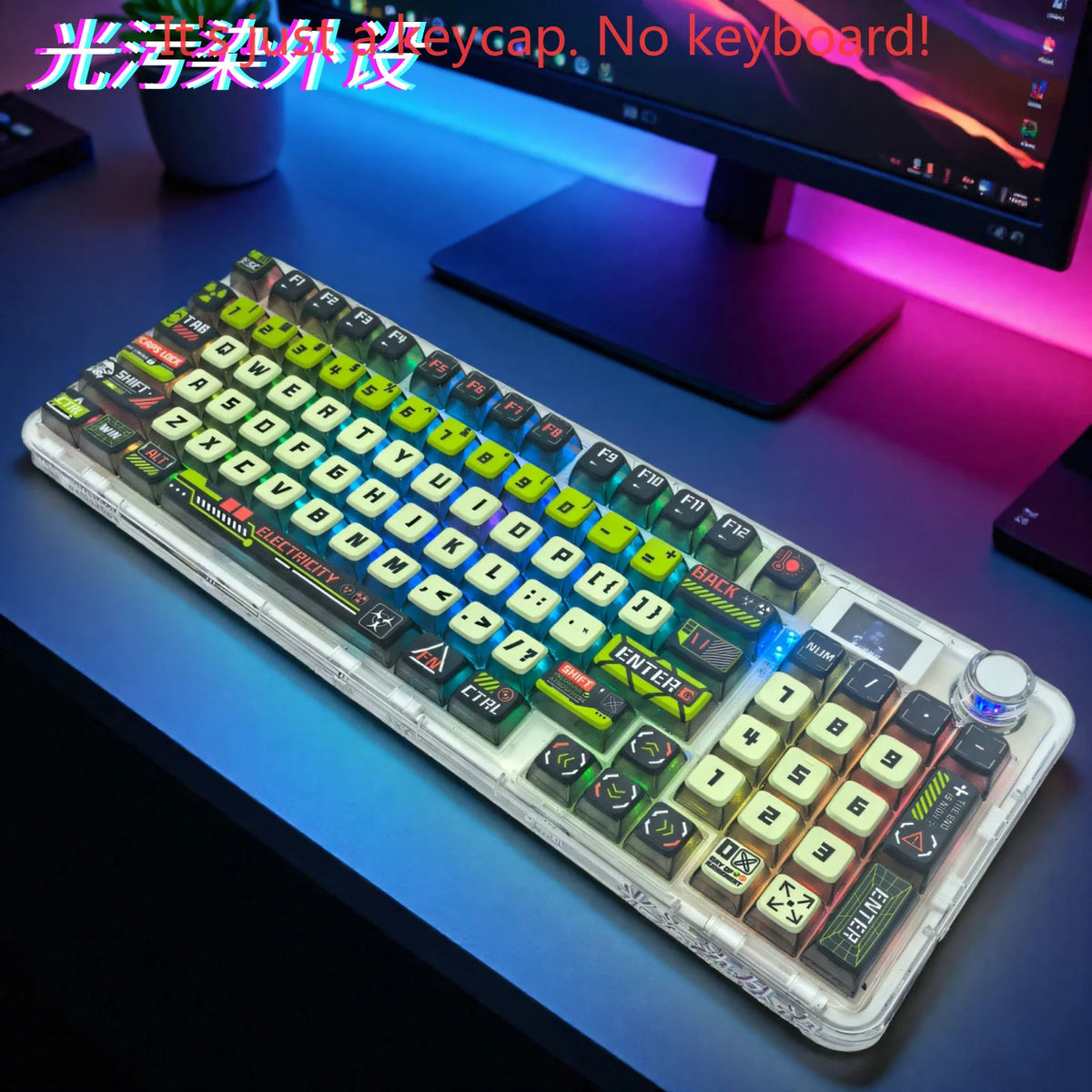 RGB Transparent, Ghost Walker SA Keycap PBT+PC 125 Key Bottom Transparent, Customized for 60/84/98/108 Mechanical Keyboard